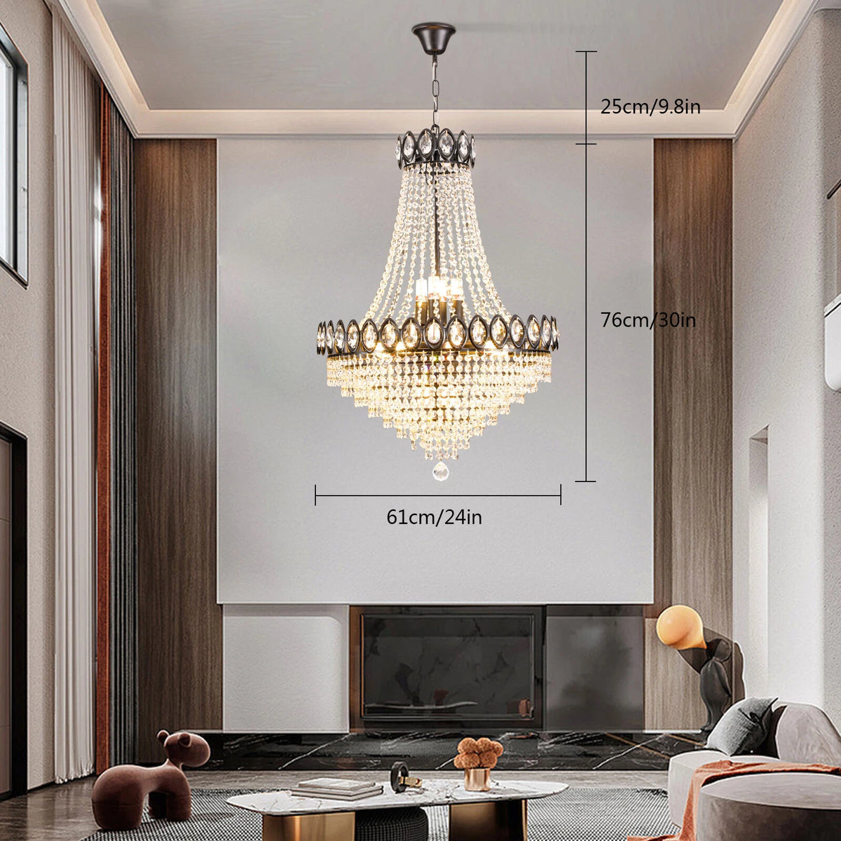 Modern Crystal K9 Chandelier Pendant Light for Living Room
