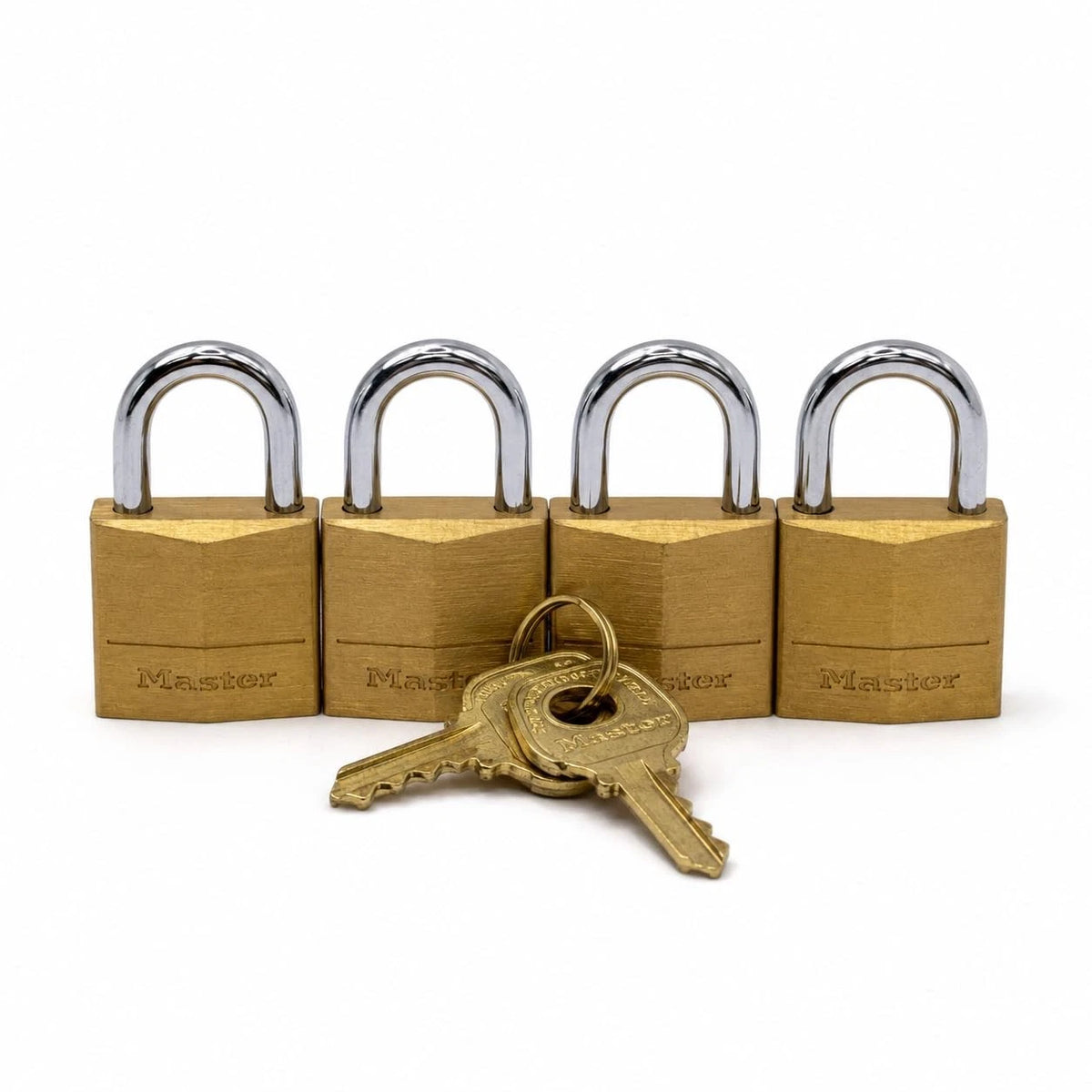 Set of 4 Master Lock 3/4" Solid Brass Padlocks 120Q