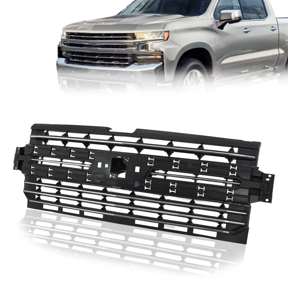 Front Grille with Chrome Trim for Chevrolet Silverado 1500 (2019–2021)