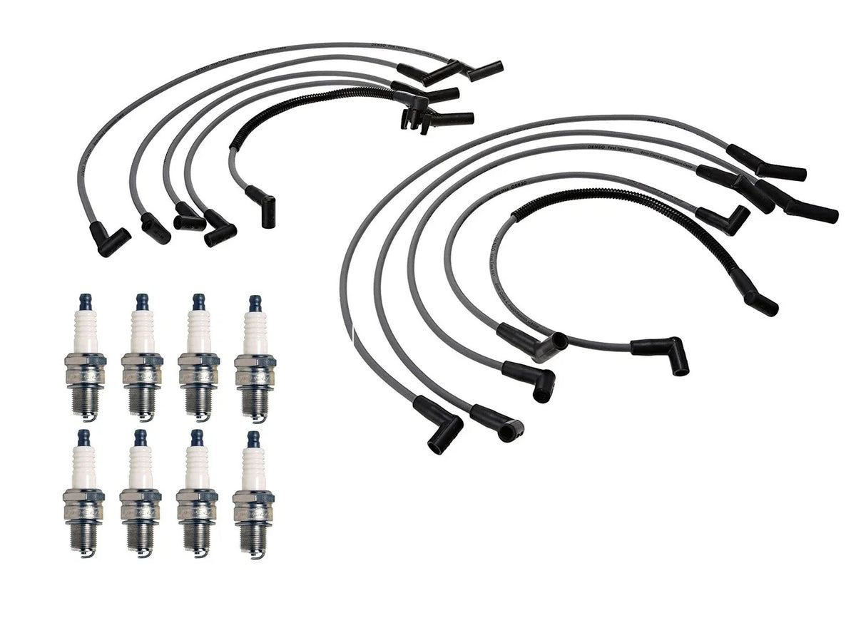 Denso 8mm Wire Set & 8 Iridium Spark Plugs for Ford 5.0L V8