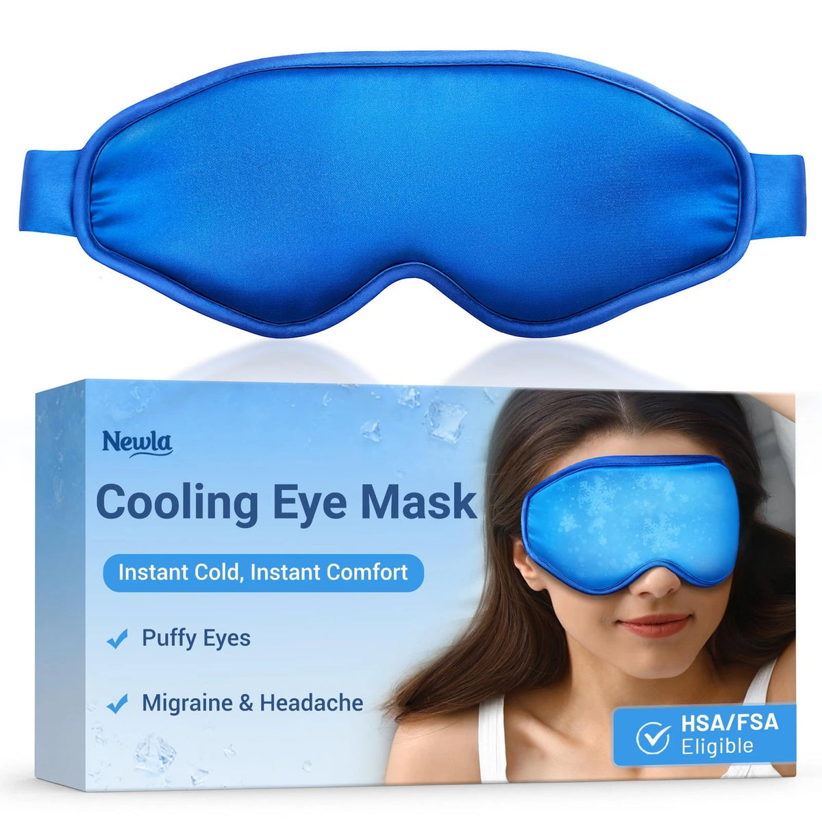 Cooling Eye Mask for Puffy Eyes (Pack of 1) - FSA Eligible, Blue