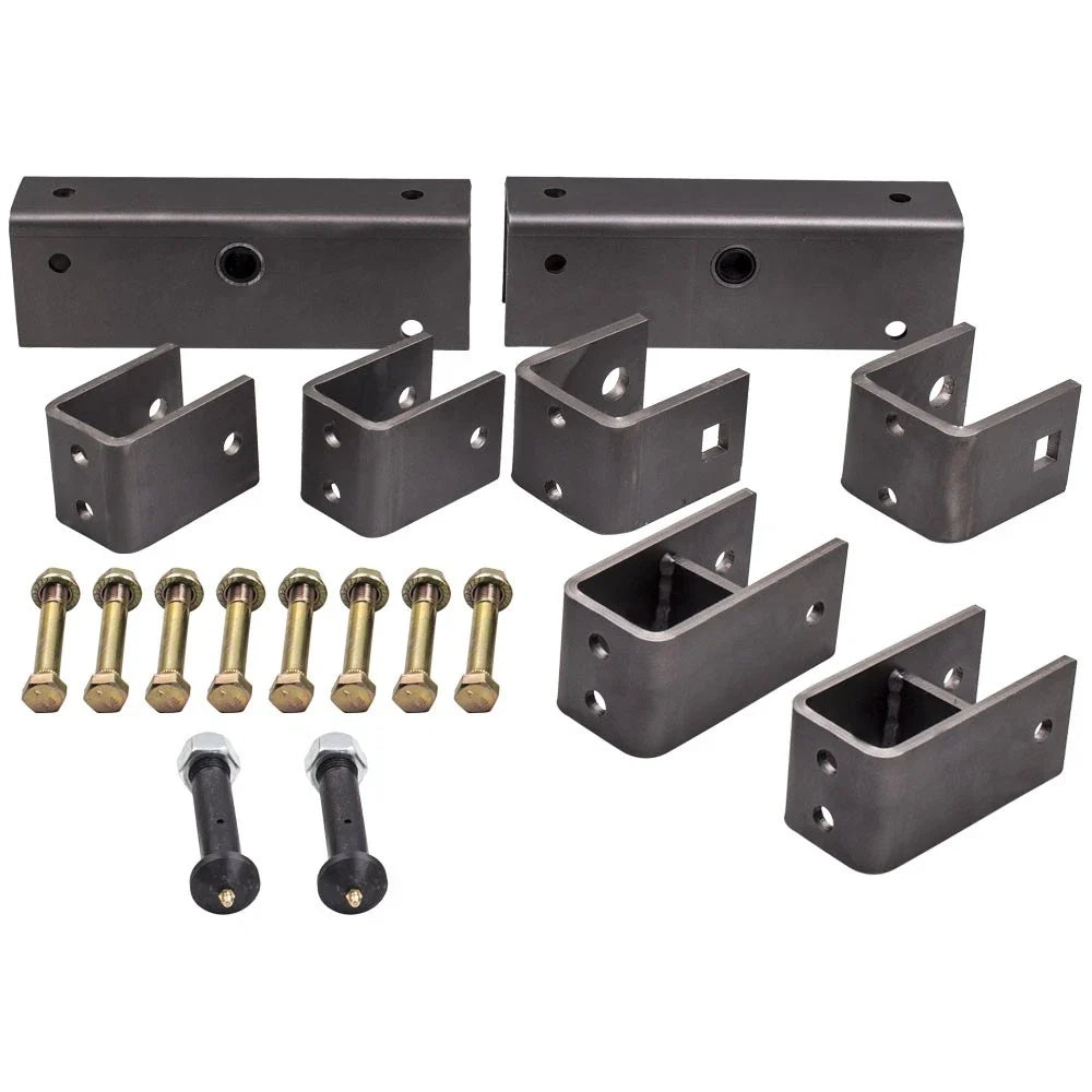 Set of 2 Slipper Spring Tandem Axle Hanger Kit Shackle Bolts w/Nuts