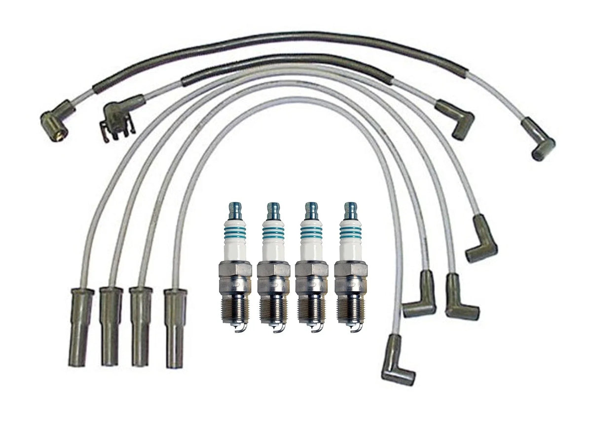 Denso 8mm Wire Set & 4 Iridium Power Spark Plugs for Ford Mercury L4