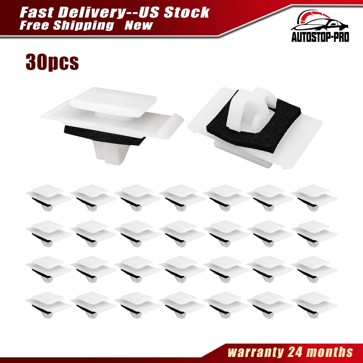 30Pcs Nylon Rocker Moulding Retainer Clip for Hyundai Elantra (87758G2000)