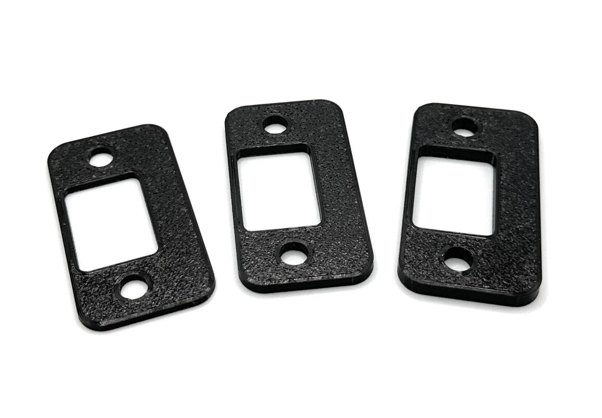 Set of 3 Door Strike Shims for (2mm, 3mm, Black)