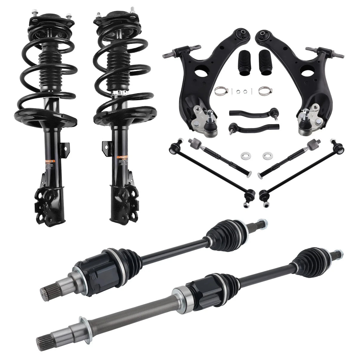 Front Struts w/ Spring, Control Arm, Sway Bar Link, CV Axle for Toyota Sienna (2011–2014)