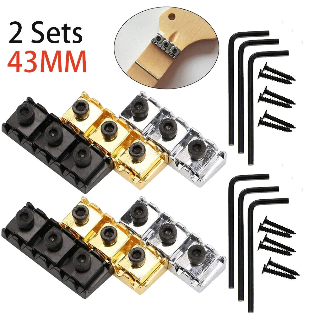 2X Guitar Locking Nut 43mm for Floyd Rose Tremolo Bridge