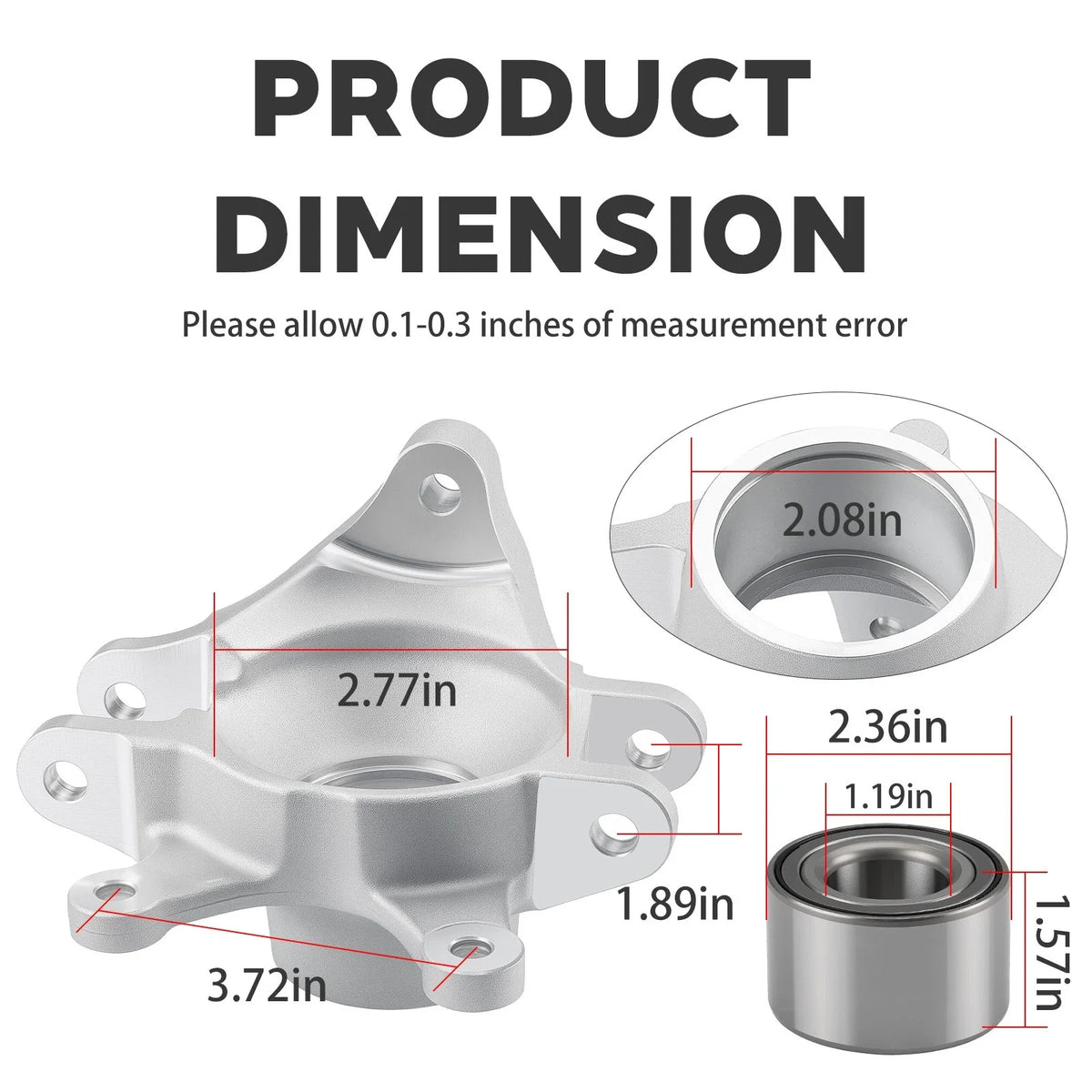 Rear Wheel Axle Knuckle + Bearing Kit for Can-Am Maverick 1000R (2013–2018)