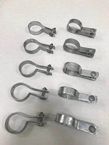 10 Pack Tension Bands with Bolts & Nuts for Chain Link Fence, Gate, Posts