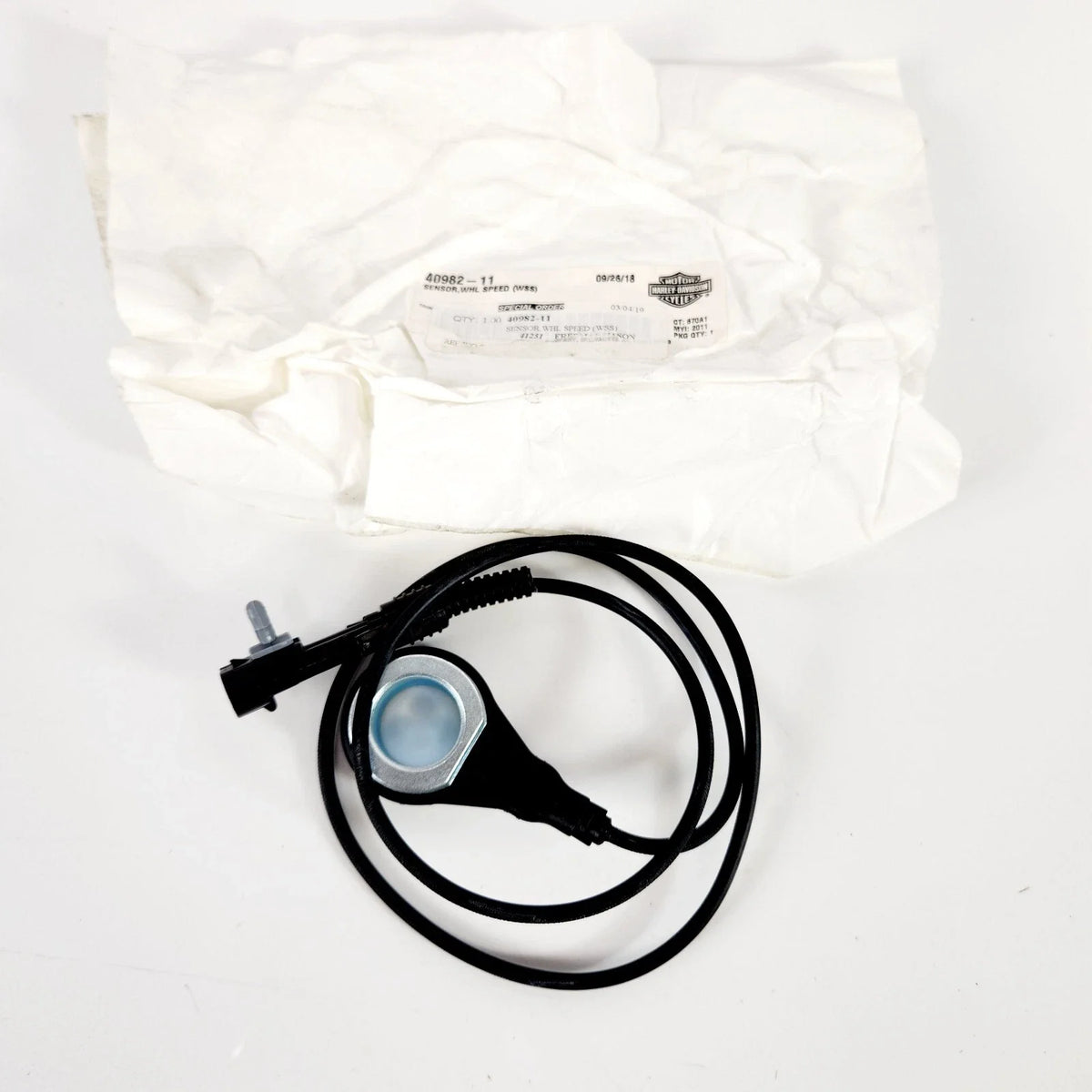 Front ABS Wheel Speed Sensor for Harley Fat Boy Slim Heritage Softail (2011–2017) 40982-11