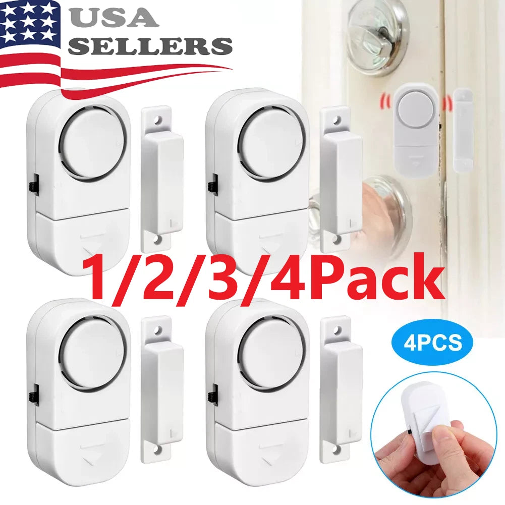 4X Wireless Window Door Burglar Alarm System Magnetic Sensor