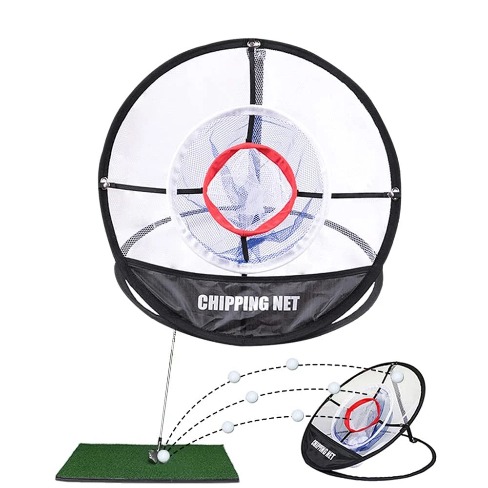Chipping Net for Golf Practice (33"x28", Pop Up, Black/Green)