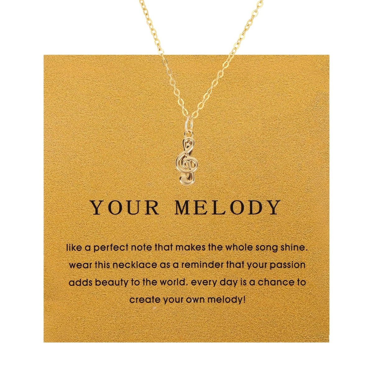Gold Music Note Pendant Necklace for Women (Dainty Medium)