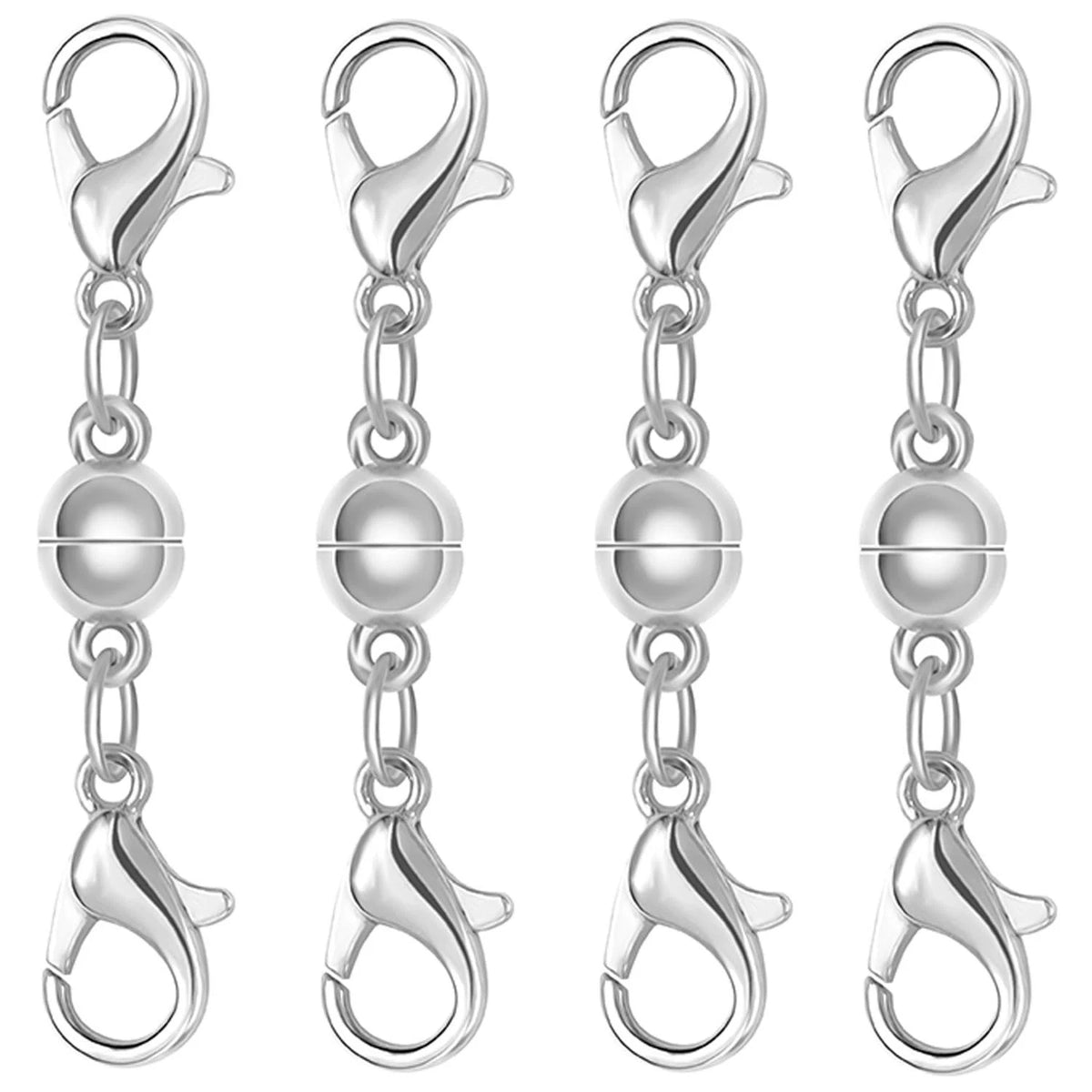 Set of 4 Magnetic Necklace Clasps for S925 Sterling Silver