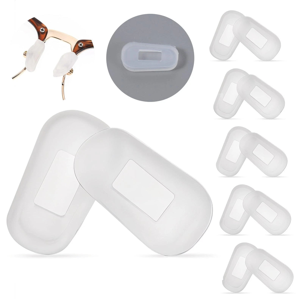 Soft Silicone Eyeglass Nose Pads for Eyeglasses (No Part Numbers)