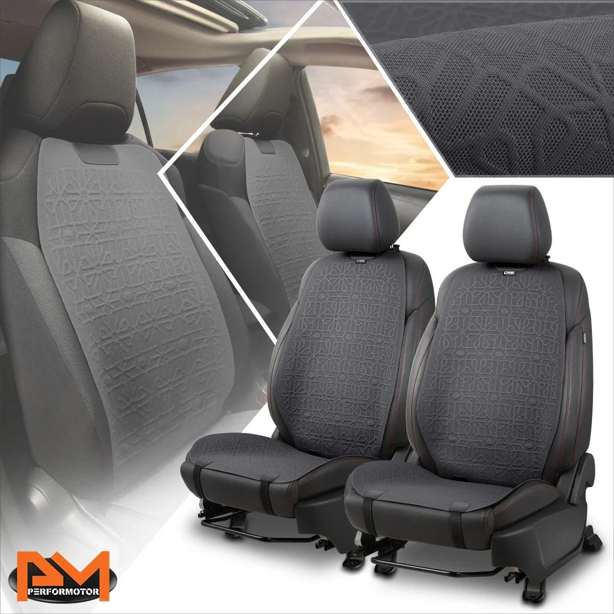Front Row Bucket Seat Cover for Universal Vehicles (Protex Series, Grey)