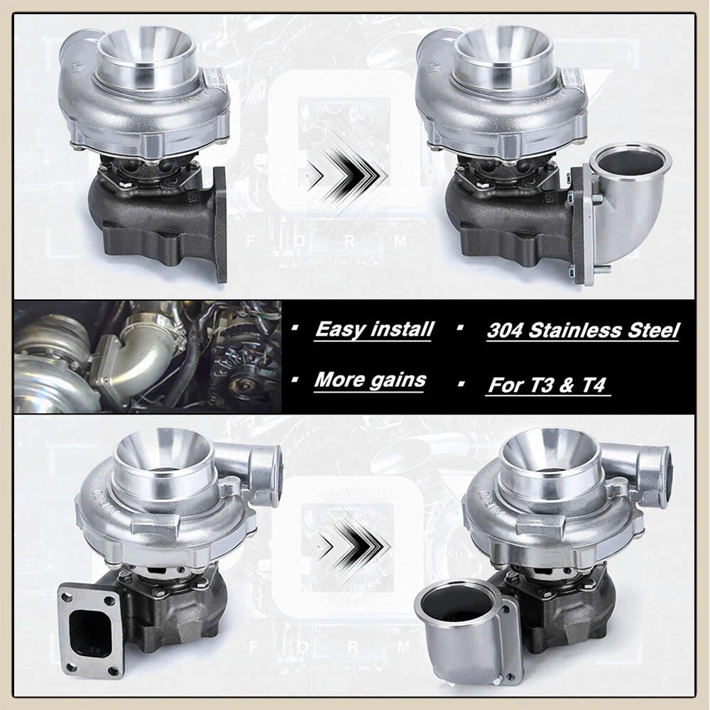 3" V-Band 90° Elbow Adapter Flange for T3 T4 Turbo (304 Stainless) 304–304