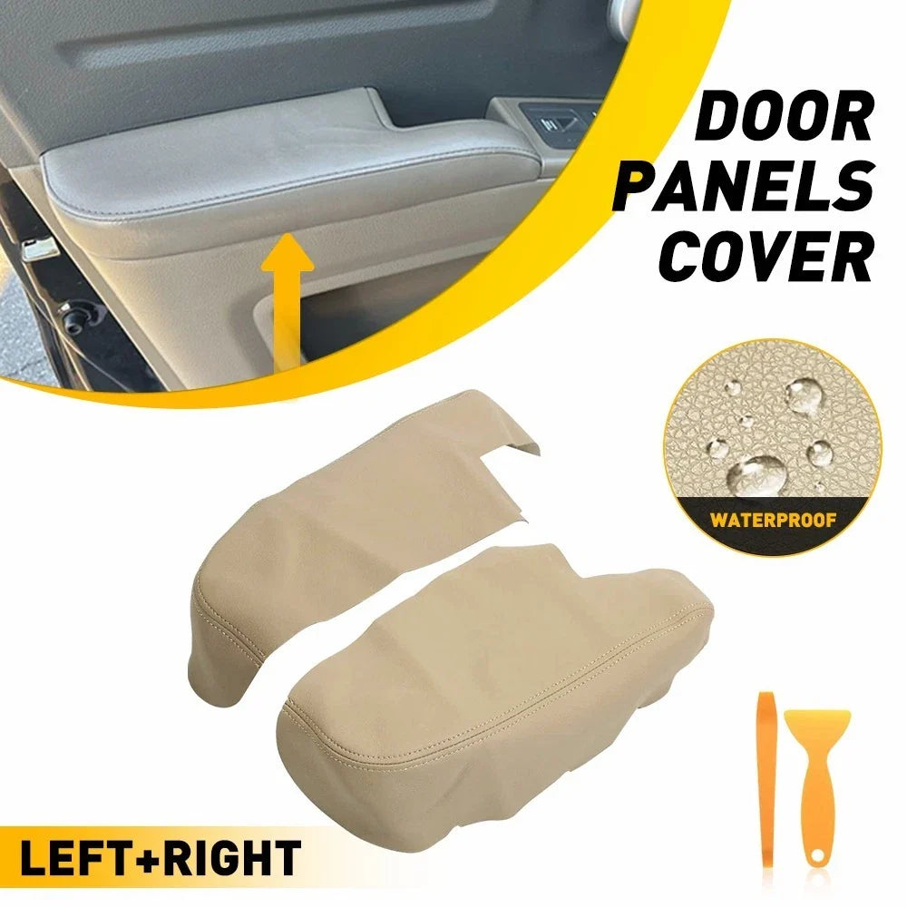 2X Beige Armrest Covers for Honda Ridgeline (2006–2014) Front Door Trim