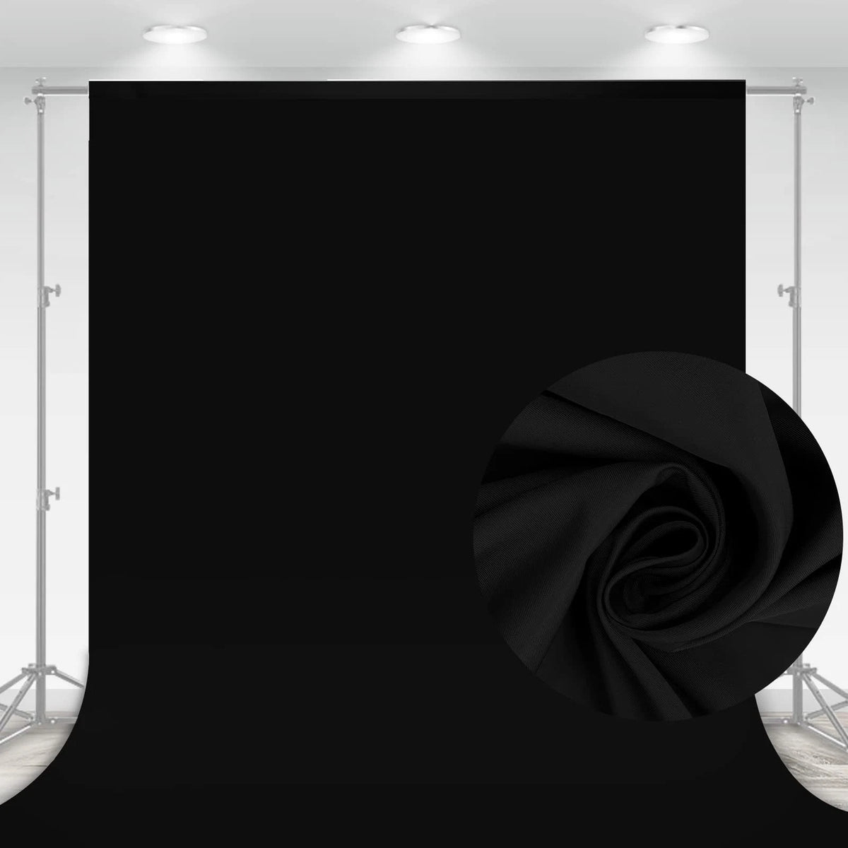 10 x 7 FT Black Backdrop for Photography (No Part Numbers)