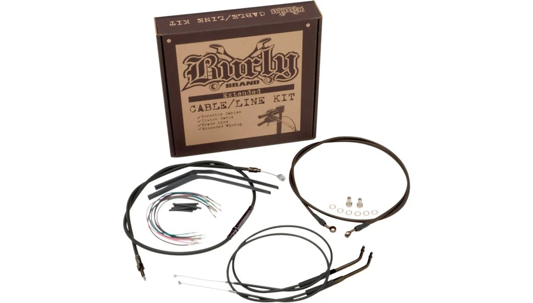 Burly Black Vinyl Cable Kit for Harley Dyna (1996–2005) 14" Ape Hanger
