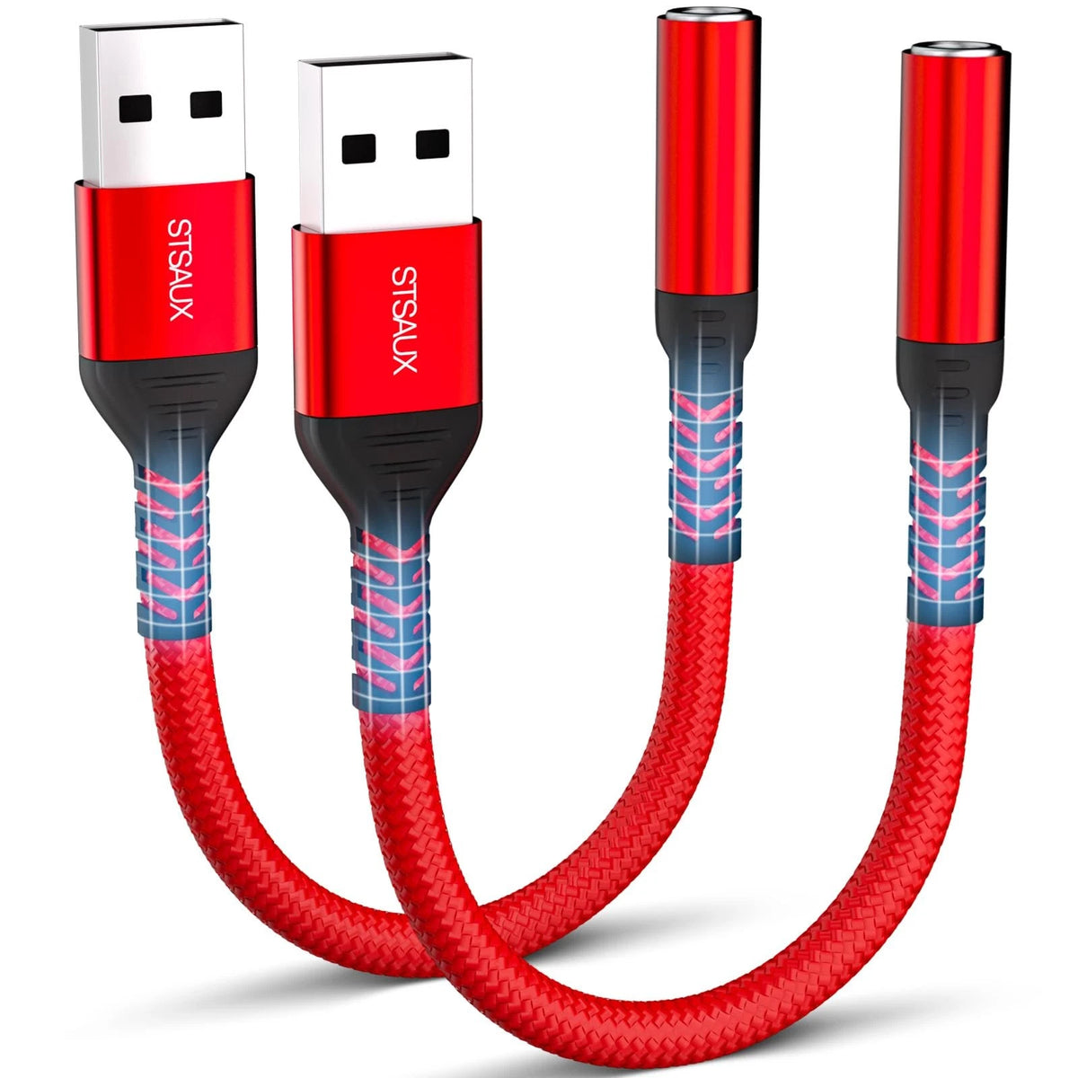 2X USB to 3.5mm Jack Audio Adapter for External Sound Card (2010–2023)