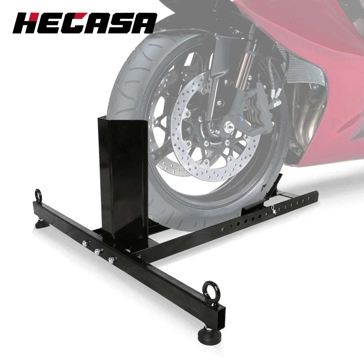 Adjustable Motorcycle Wheel Chock Stand for (15"-22" Wheel)