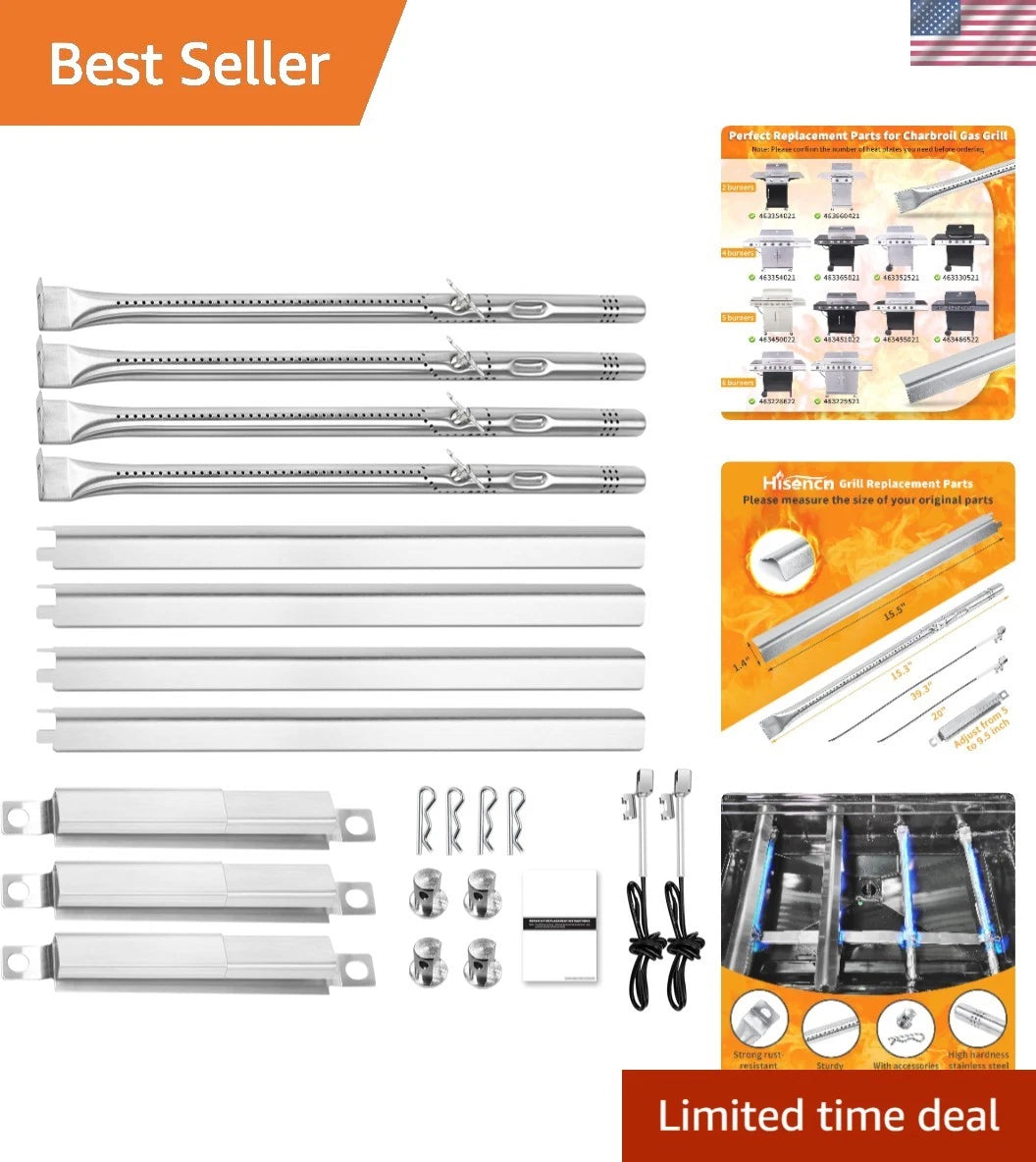 Heat & Burners for Charbroil 4-5 Burner Grills
