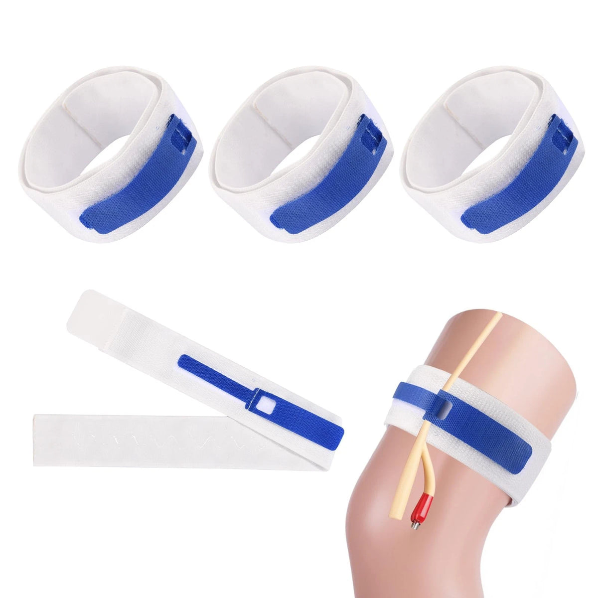 4 Pack Foley Catheter Leg Strap 23.4"x2" for Medical Use