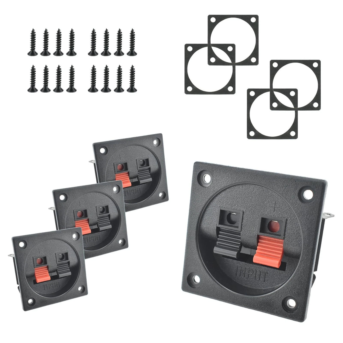 Set of 4 Speaker Box Terminal Cups for 2.2” 2-Way Square Speakers