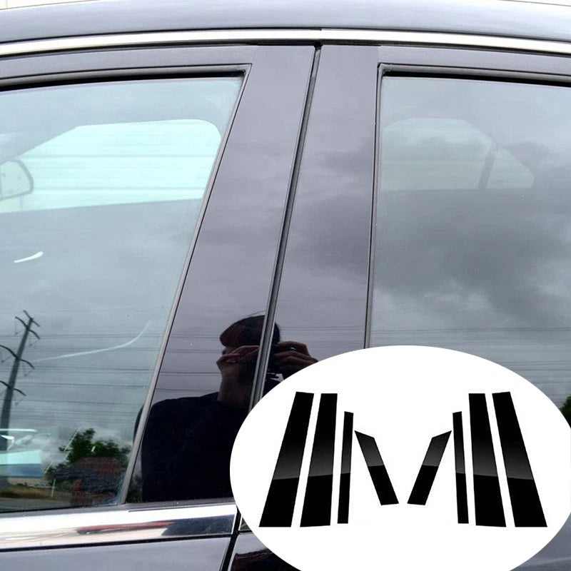 8pc Black Exterior Pillar Posts Stickers for Hyundai Creta Ix25 (2014–2019)
