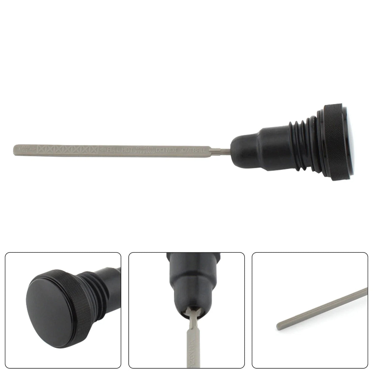 Oil Dipstick Tank Cap Plug for Harley FXD Dyna (2006–2017) 0710-0153 Black