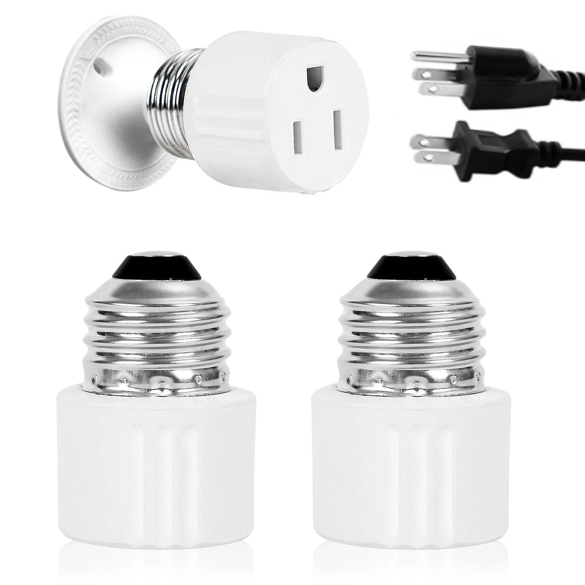 3-Prong Light Socket to Plug Adapter for E26/E27 (No Year Range)