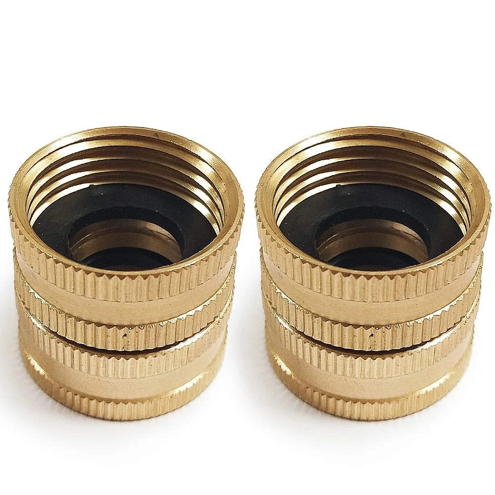 2X Brass Garden Double Female Swivel Connector for Garden Hose