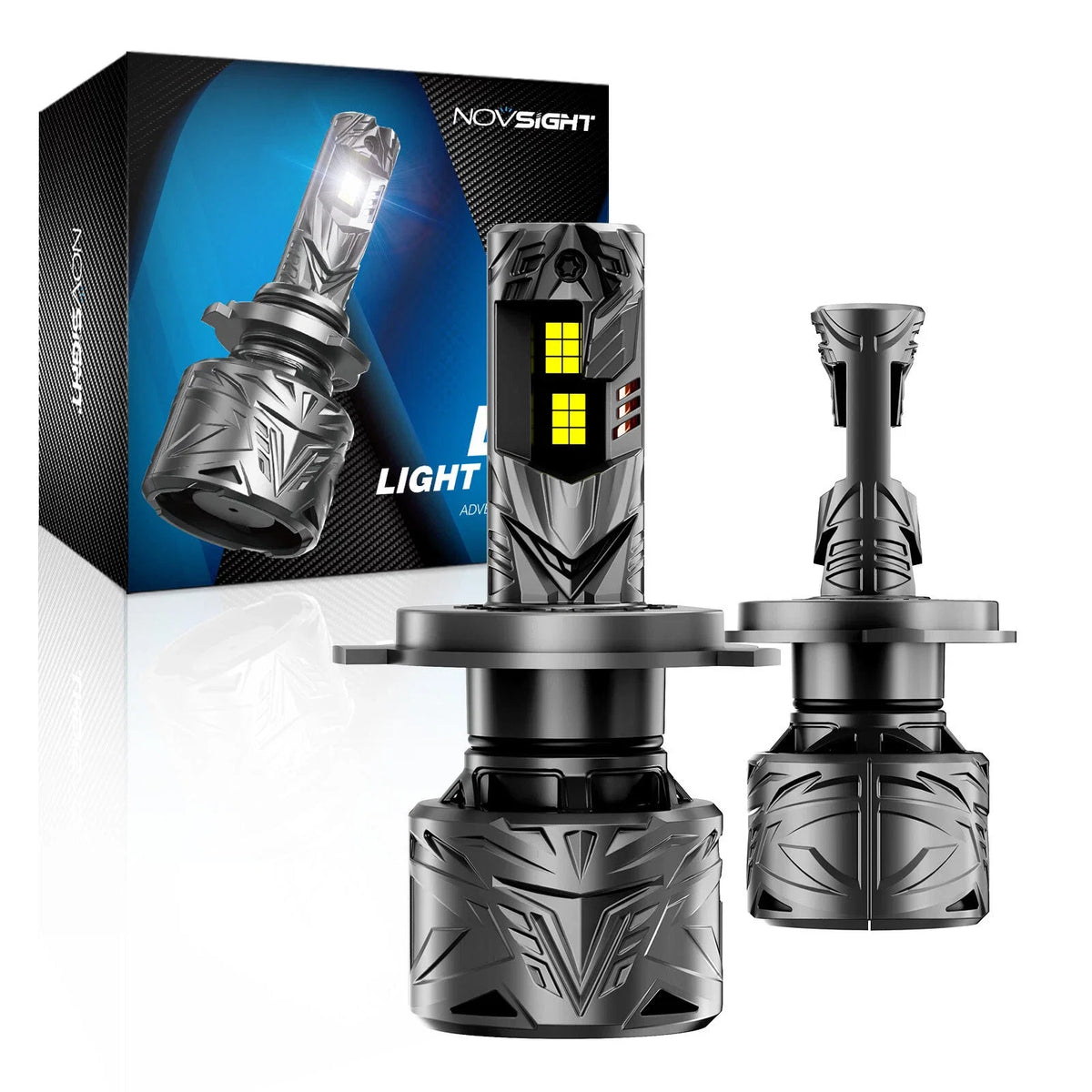 H4 LED Headlight Bulbs Kit 50000LM 6500K Hi/Lo Beam for NOVSIGHT