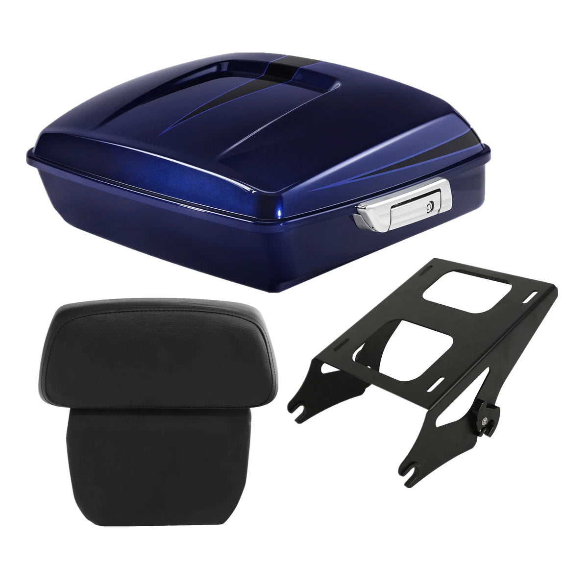 Chopped Trunk Pad Mount for Harley Touring FLHR (2014–Present) Zephyr Blue/Black