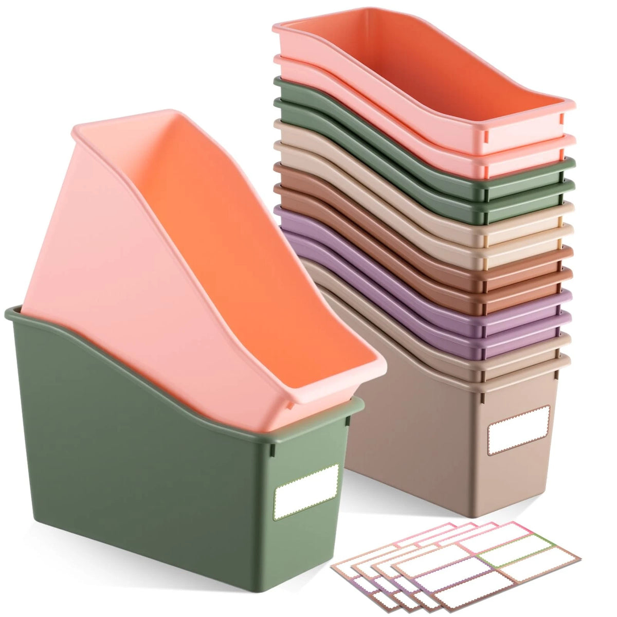 50 Pcs Stackable Plastic Organizing Bins for Classroom