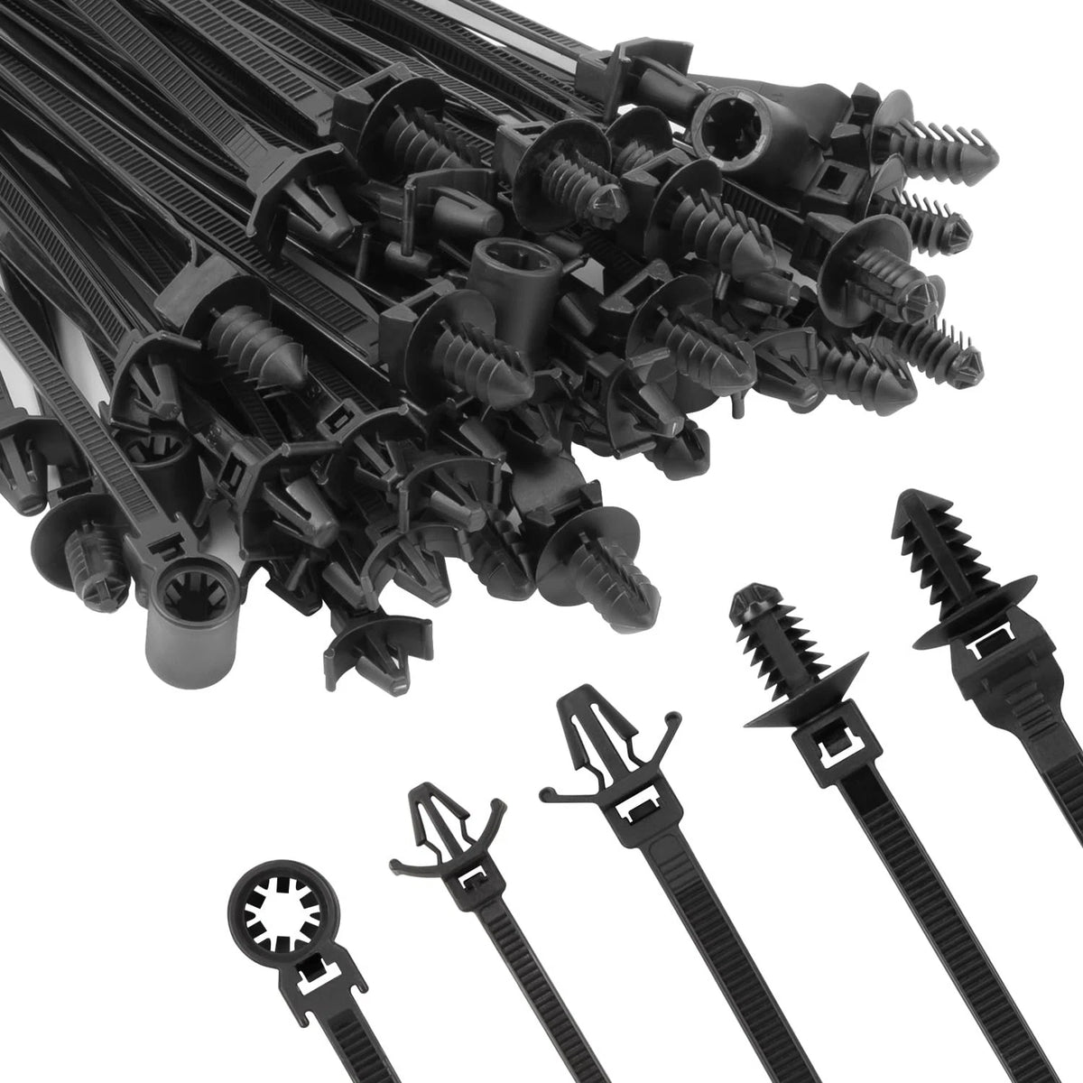 110 PCS Push Mount Cable Clips for Automotive Installation