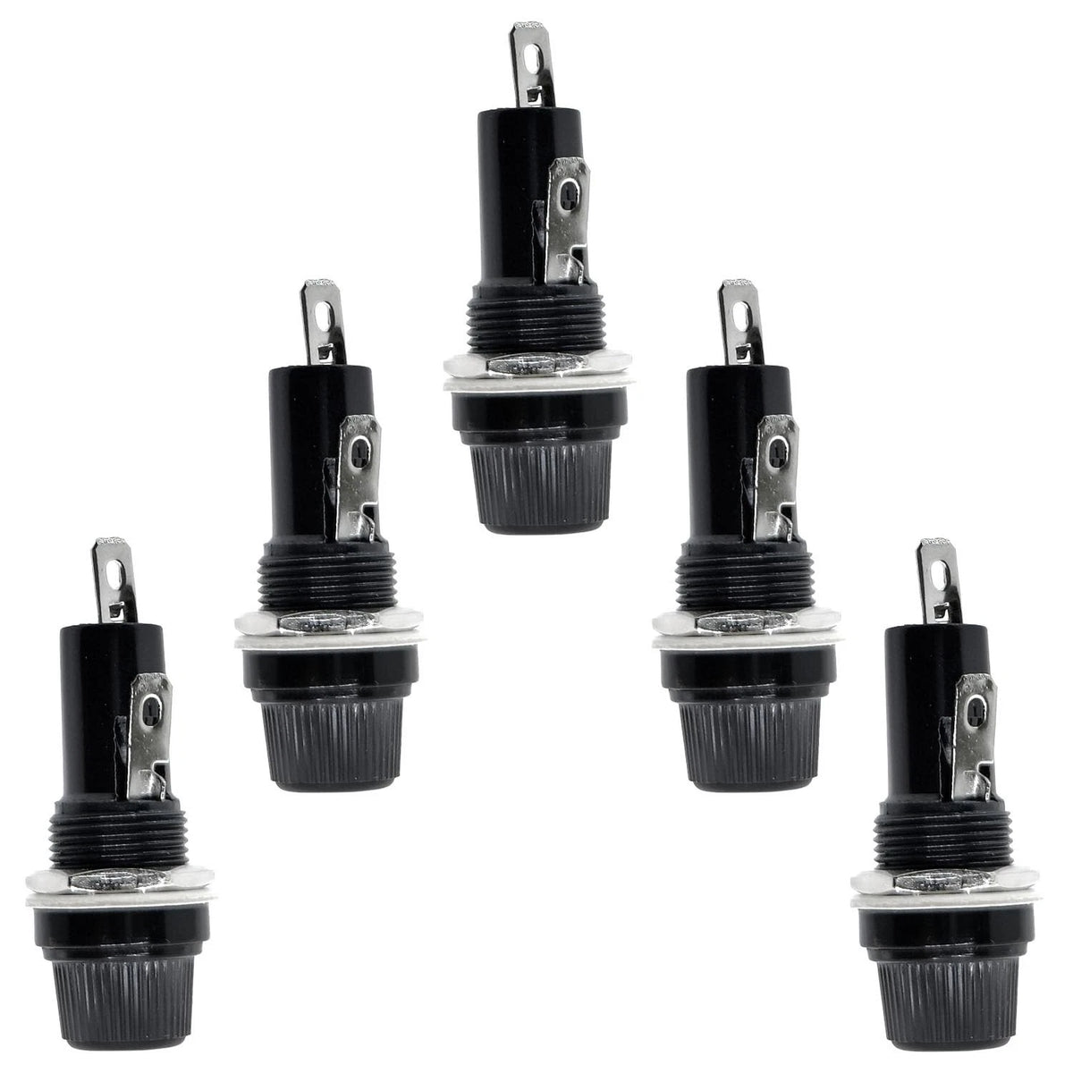 Set of 5 Panel Mounted 6x30mm Screw Cap Fuse Holder Socket 10A