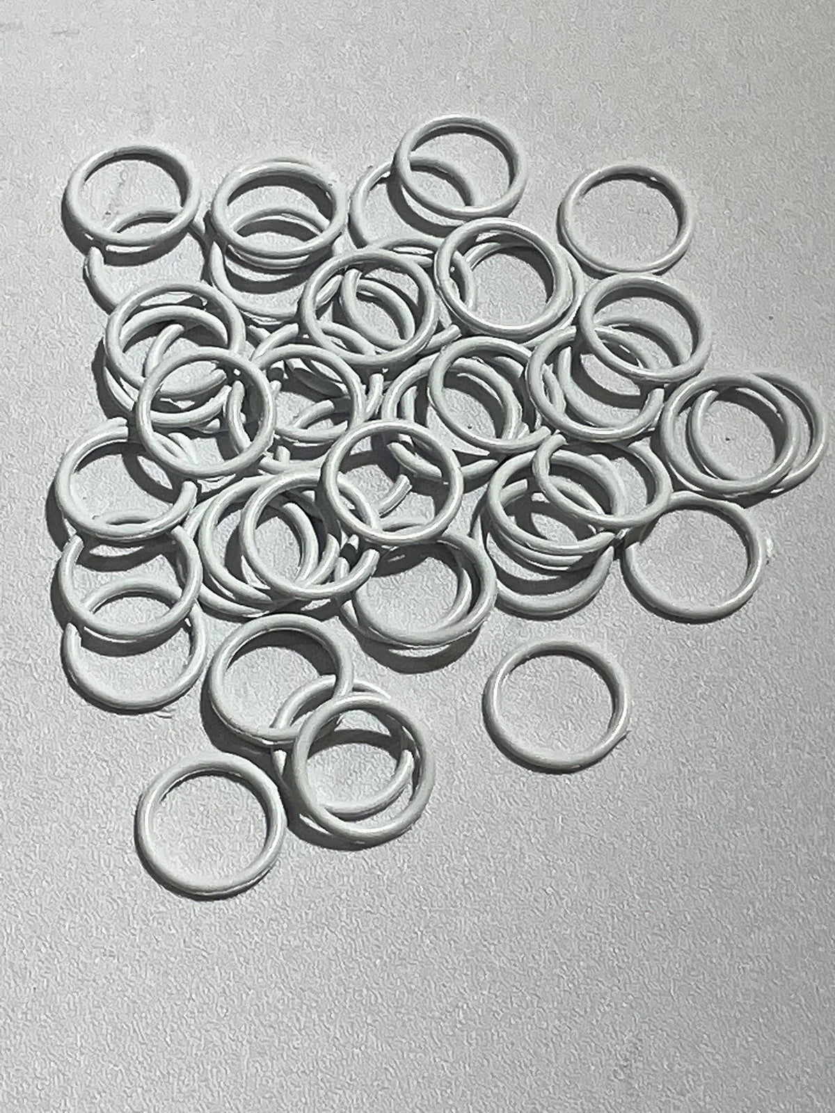 50 Pack White Metal Roman Shade Rings for Various Applications