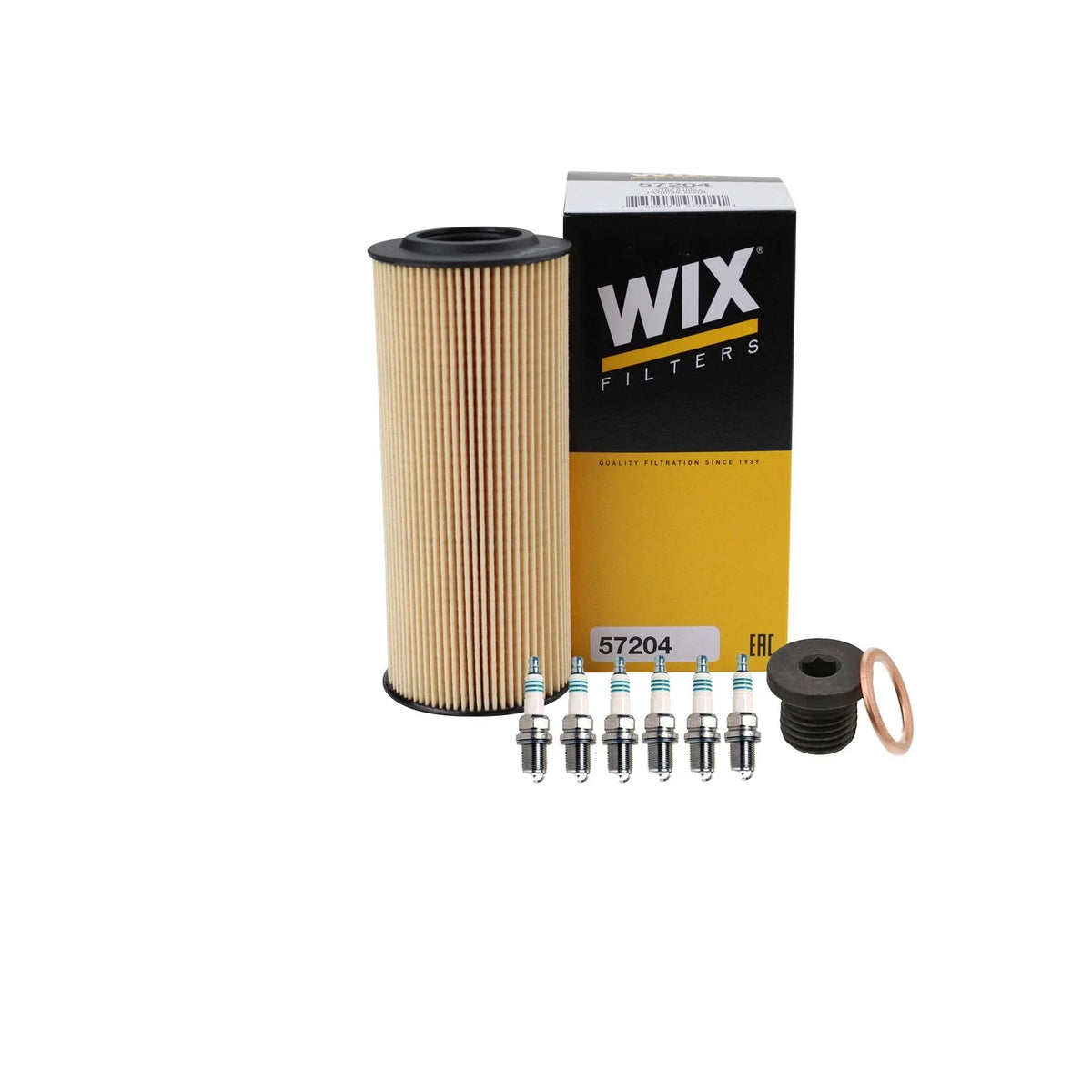 Wix Engine Oil Filter & Denso 6 Iridium Spark Plugs Kit for Audi Q5 S5 (2009–2021)