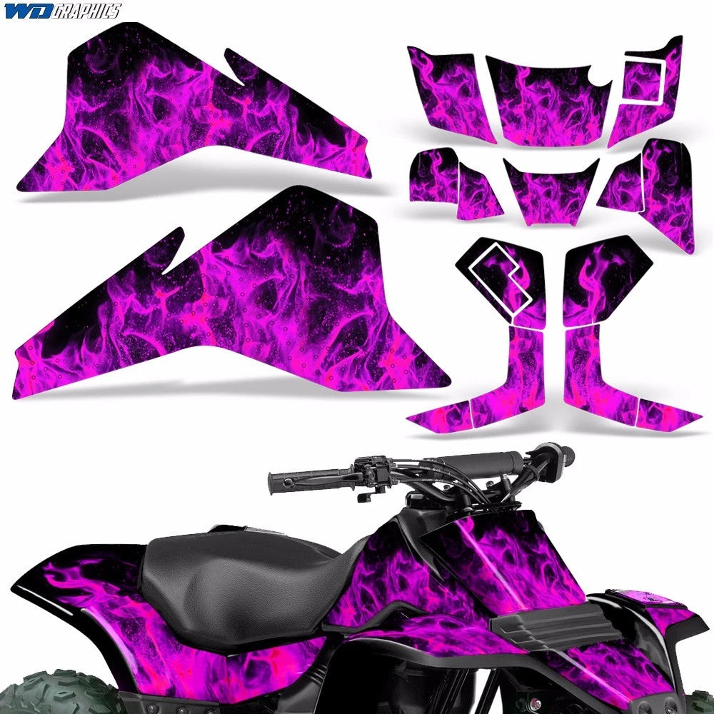 ATV Graphic Decals for Suzuki LT80 (1987–2006) Ice Flames Pack