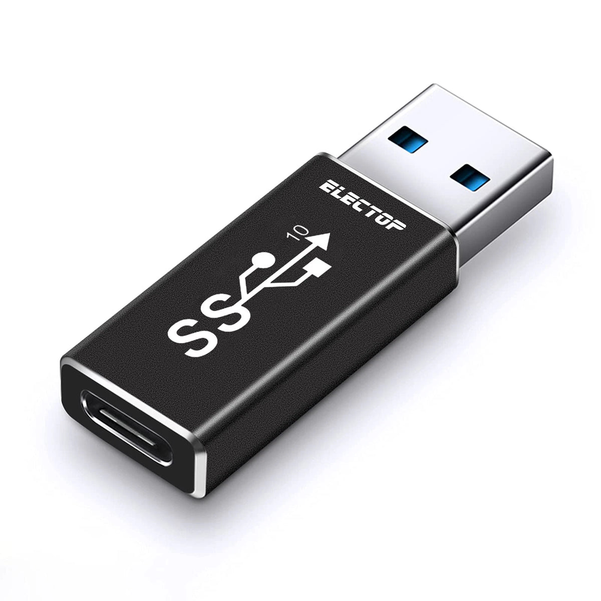 USB 3.1 Gen 2 Male to Type-C Female Adapter (10Gbps) - Black