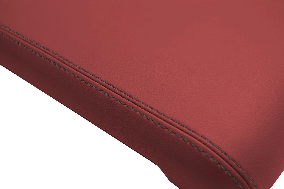 Console Lid Cover Leather for Chevrolet Colorado (2015–2022) Red Black Stitch