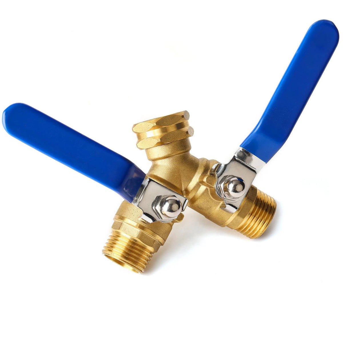 2-Way Brass Hose Splitter Y Adapter for Garden Water