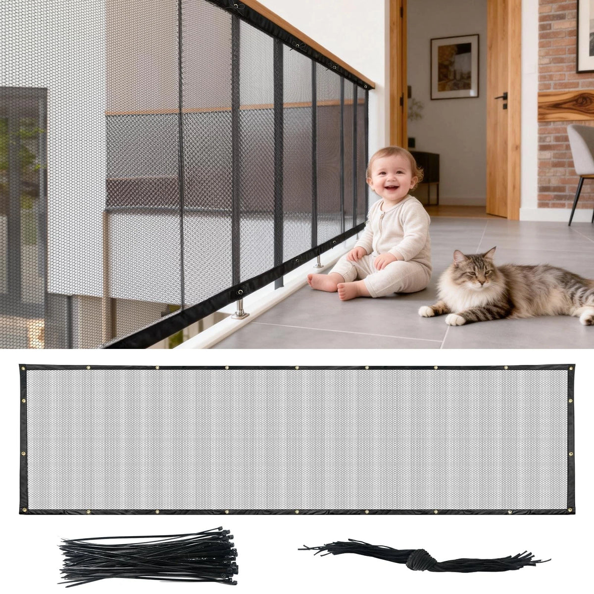 Banister Guard Safety Net for Balcony (15 x 3 ft)