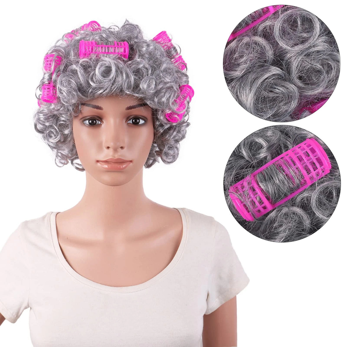 Curly Granny Wig for Elderly Costume (4 Inch/11 cm)