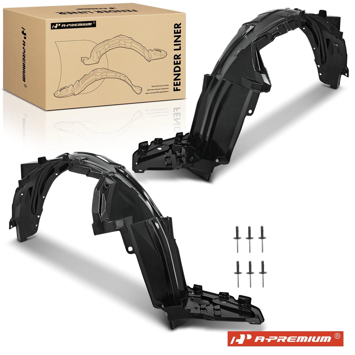 2X Front Inner Fender Liners for Honda Civic (2006–2011) 74151SNAA00, 74101SNAA00, HO1248134, HO1249134