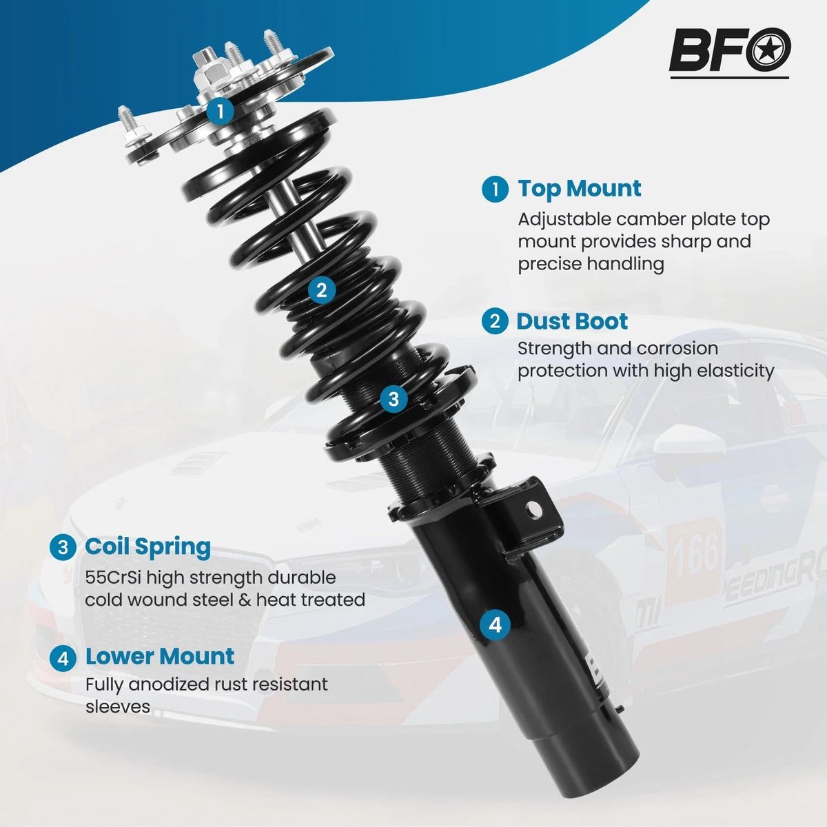 Coilovers Kit for BMW 3 Series E92 E93 (2006–2013) Adjustable Height