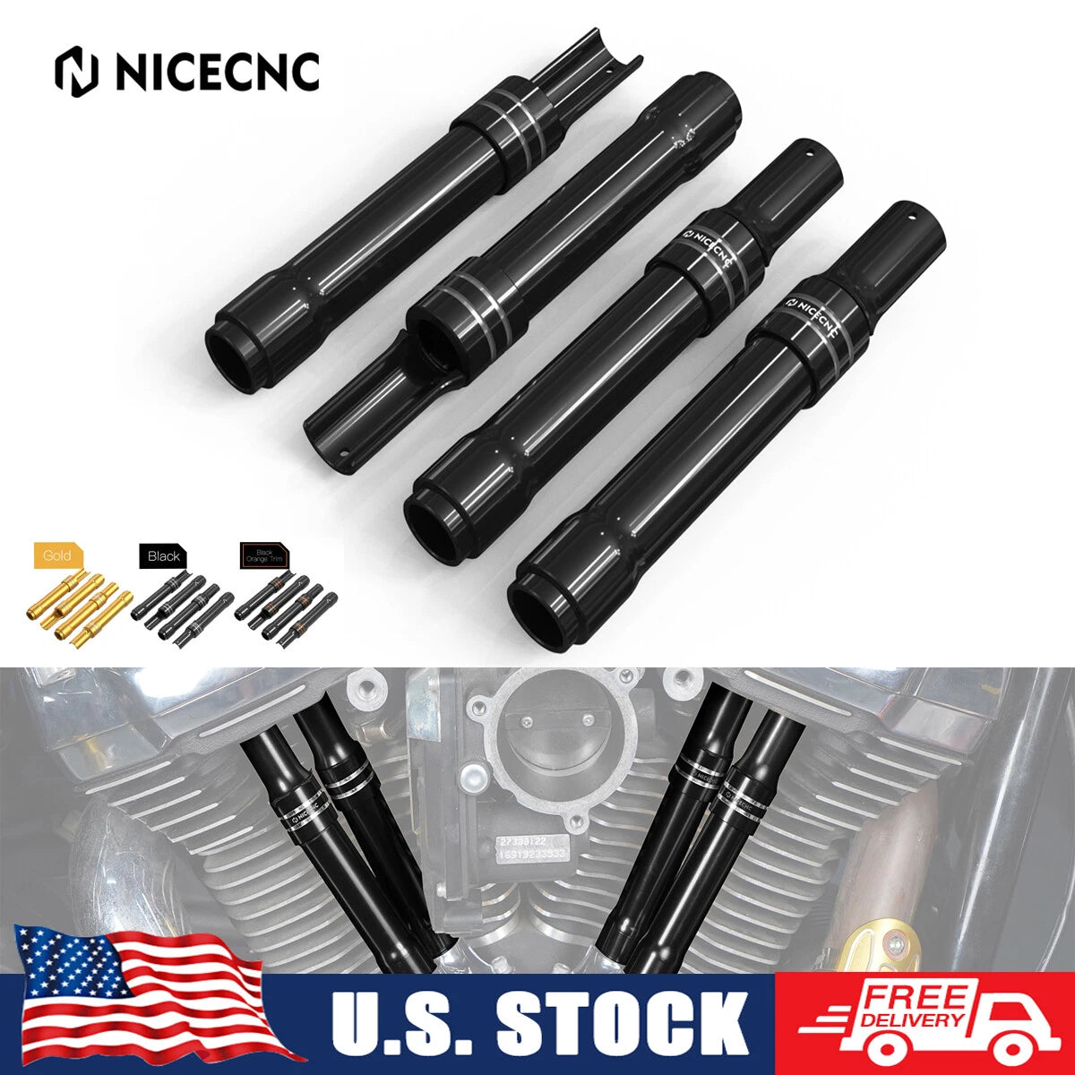 Set of 4 Pushrod Covers for Harley Road King Special FLHRXS (2017–2023) 25700488