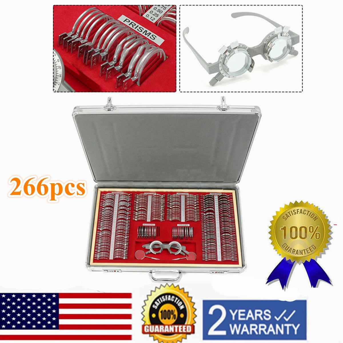 Optical Trial Lens Set for Optometry Kit - Metal Rim Ophthalmic Lenses